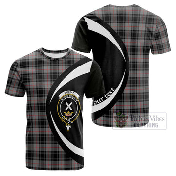 Moffat Tartan Cotton T-shirt with Family Crest Circle Style