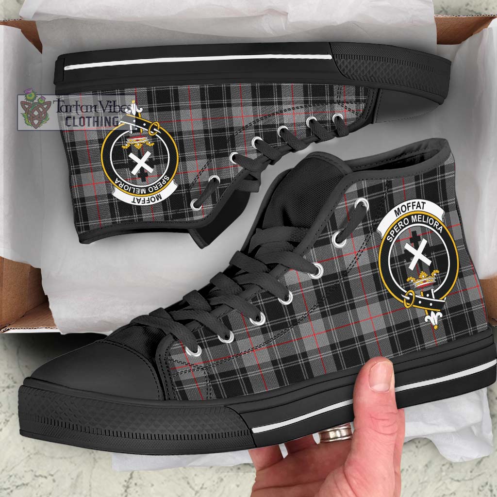 Tartan Vibes Clothing Moffat Modern Tartan High Top Shoes with Family Crest