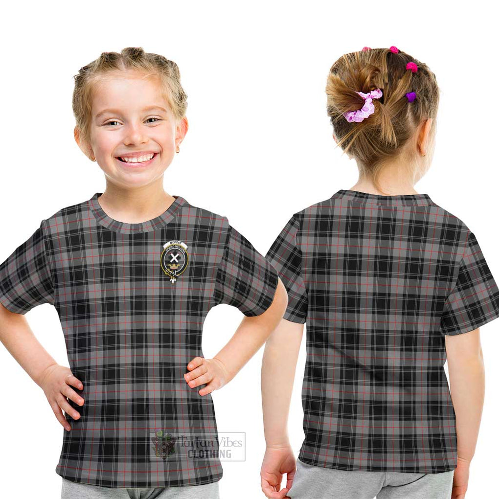 Moffat Tartan Kid T-Shirt with Family Crest - Tartanvibesclothing Shop