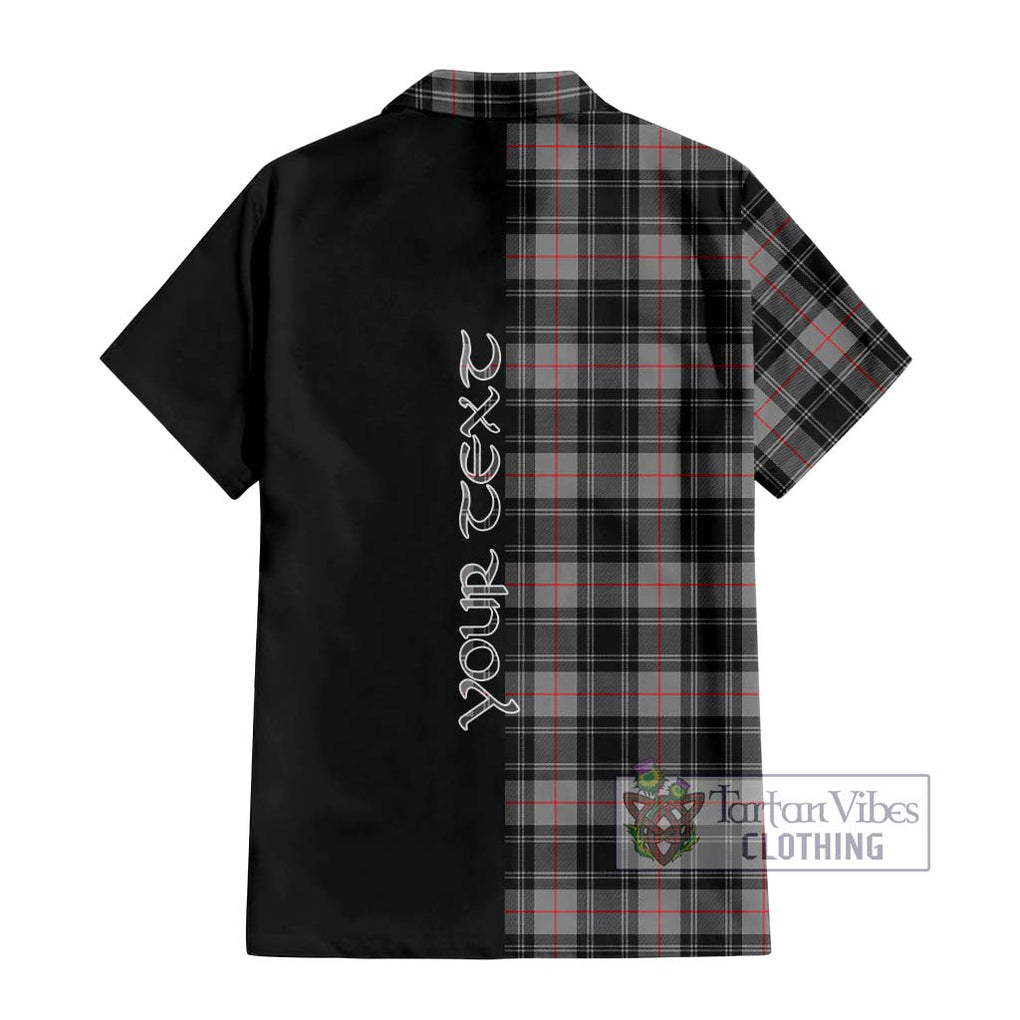 Moffat Tartan Short Sleeve Button Shirt with Family Crest and Half Of Me Style - Tartanvibesclothing Shop