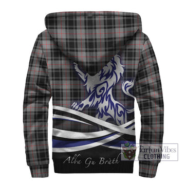 Moffat Tartan Sherpa Hoodie with Alba Gu Brath Regal Lion Emblem