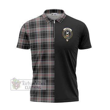 Moffat Tartan Zipper Polo Shirt with Family Crest and Half Of Me Style