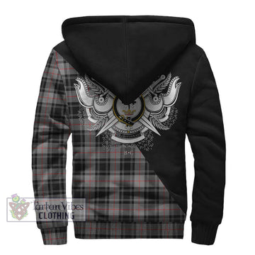 Moffat Tartan Sherpa Hoodie with Family Crest and Military Logo Style