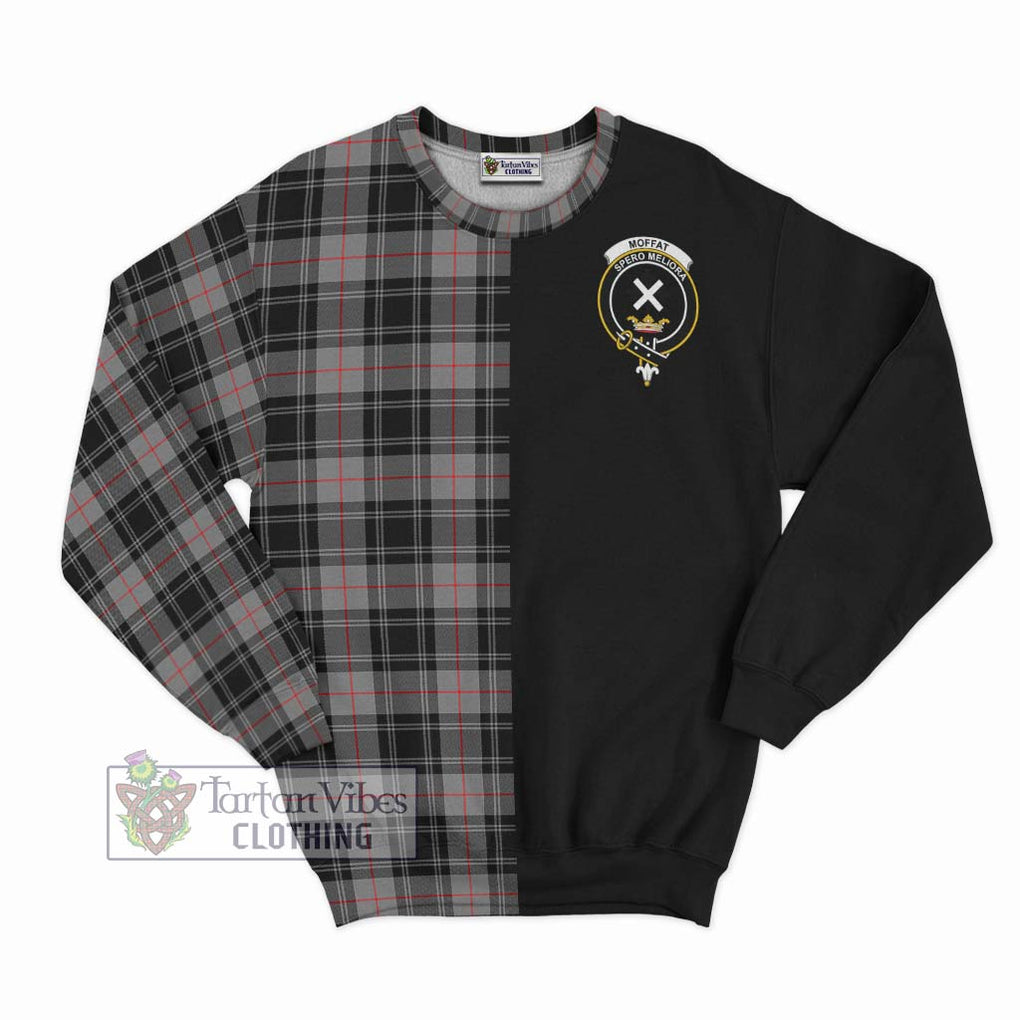 Moffat Tartan Sweatshirt with Family Crest and Half Of Me Style - Tartanvibesclothing Shop