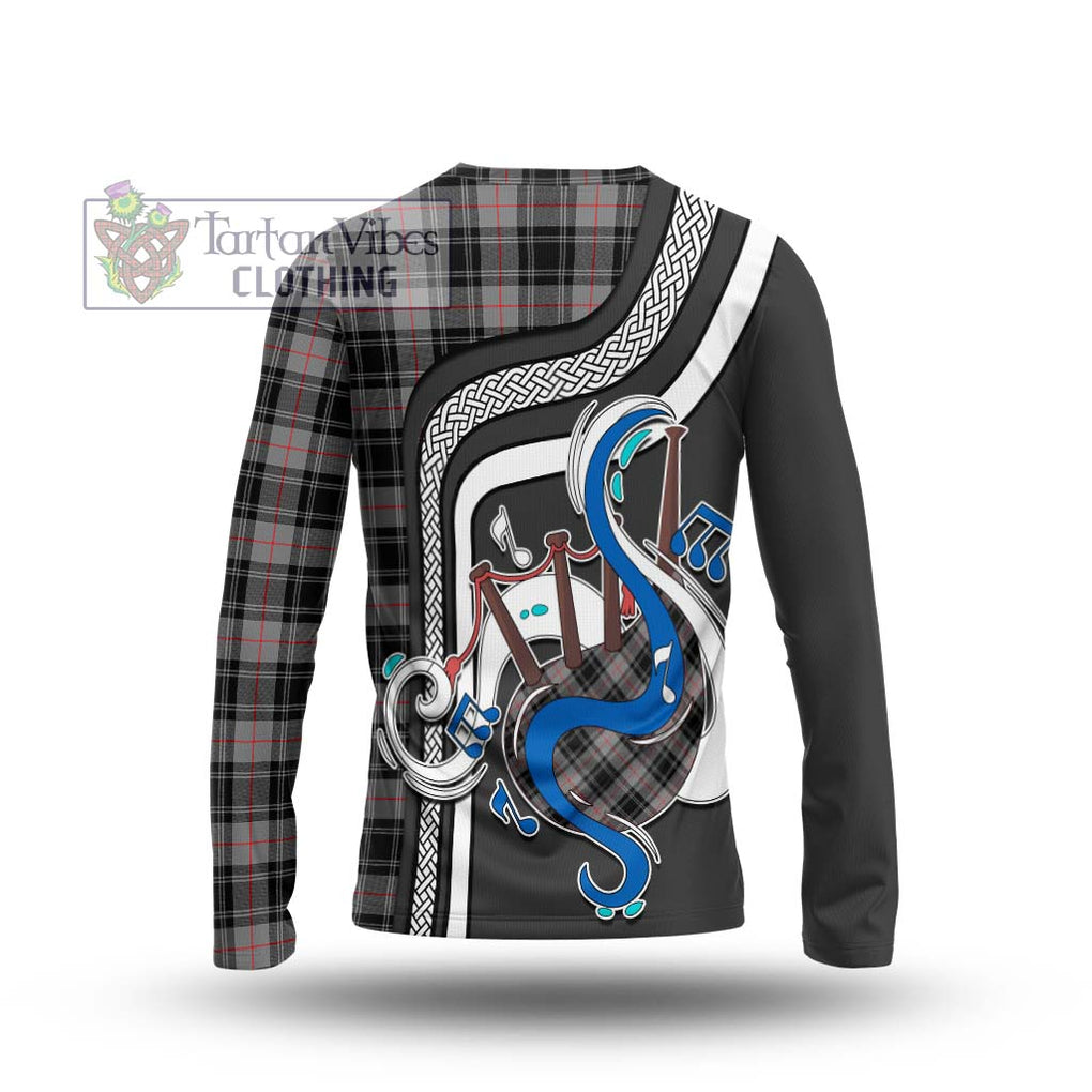 Tartan Vibes Clothing Moffat Modern Tartan Long Sleeve T-Shirt with Epic Bagpipe Style