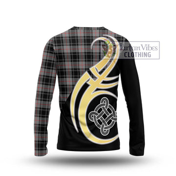 Moffat Tartan Long Sleeve T-Shirt with Family Crest and Celtic Symbol Style