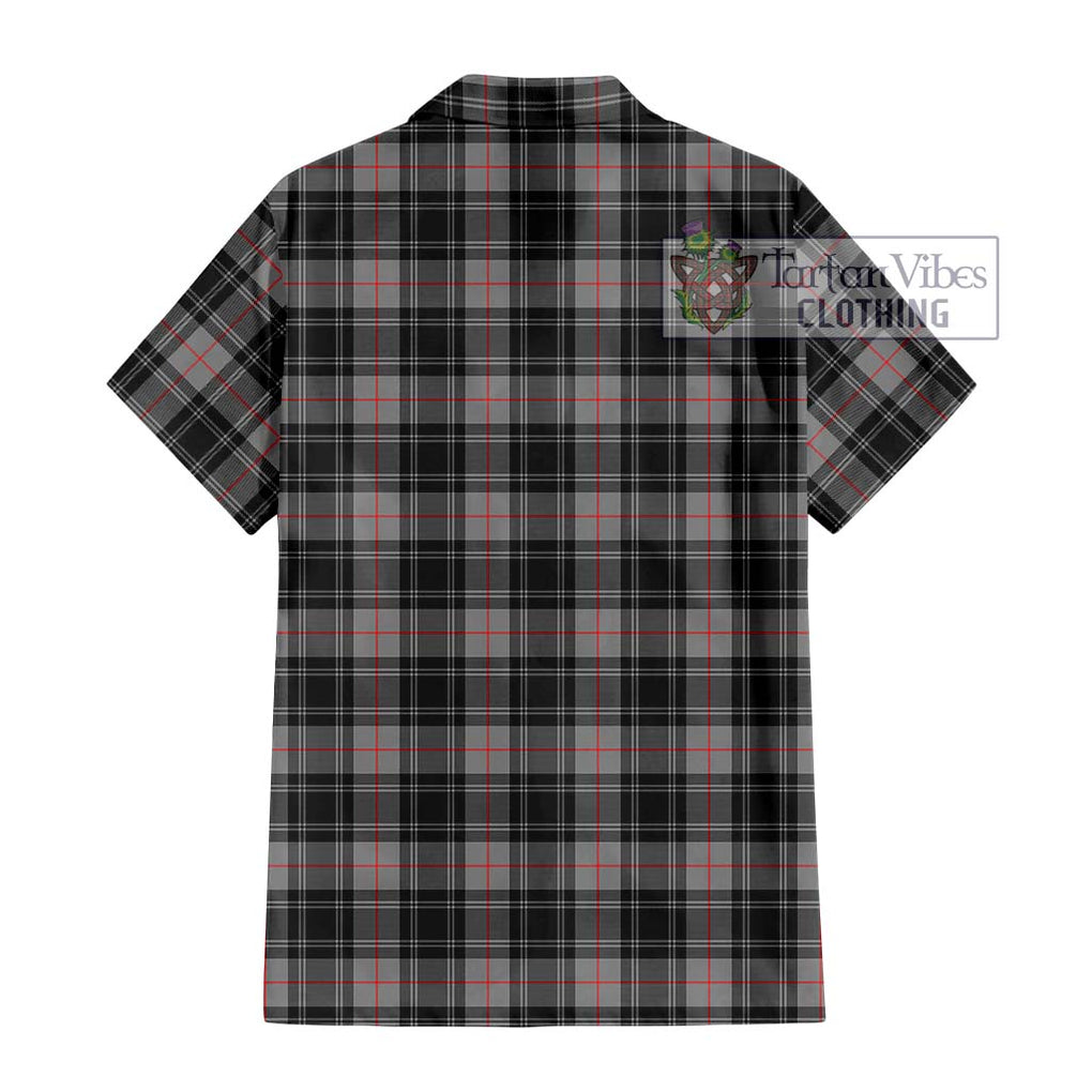 Moffat Tartan Short Sleeve Button Shirt with Family Crest DNA In Me Style - Tartanvibesclothing Shop