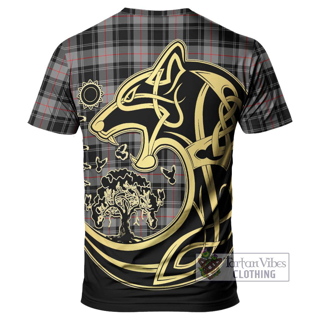 Moffat Tartan T-Shirt with Family Crest Celtic Wolf Style - Tartan Vibes Clothing