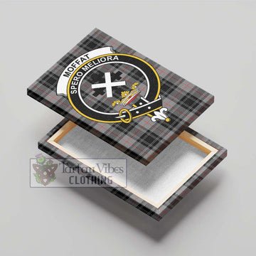 Moffat Tartan Canvas Print Wall Art with Family Crest