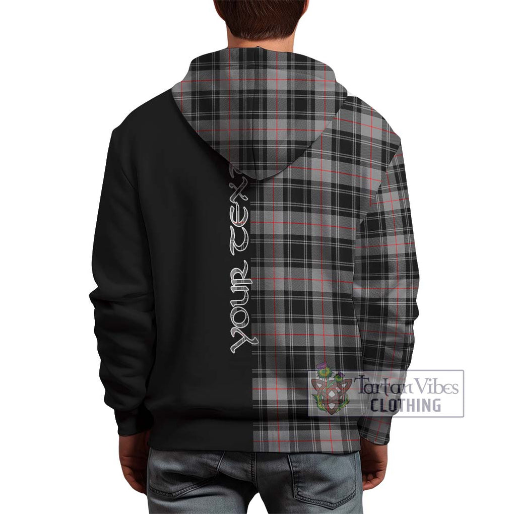 Moffat Tartan Hoodie with Family Crest and Half Of Me Style - Tartanvibesclothing Shop