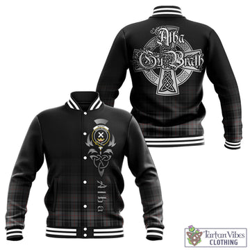 Moffat Tartan Baseball Jacket Featuring Alba Gu Brath Family Crest Celtic Inspired