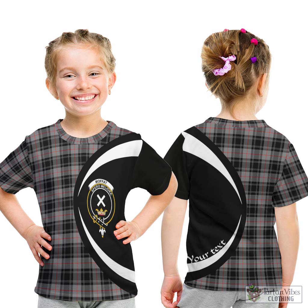 Moffat Tartan Kid T-Shirt with Family Crest Circle Style - Tartan Vibes Clothing