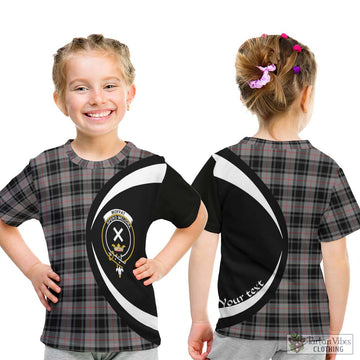 Moffat Tartan Kid T-Shirt with Family Crest Circle Style