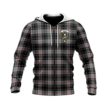 Moffat Tartan Knitted Hoodie with Family Crest