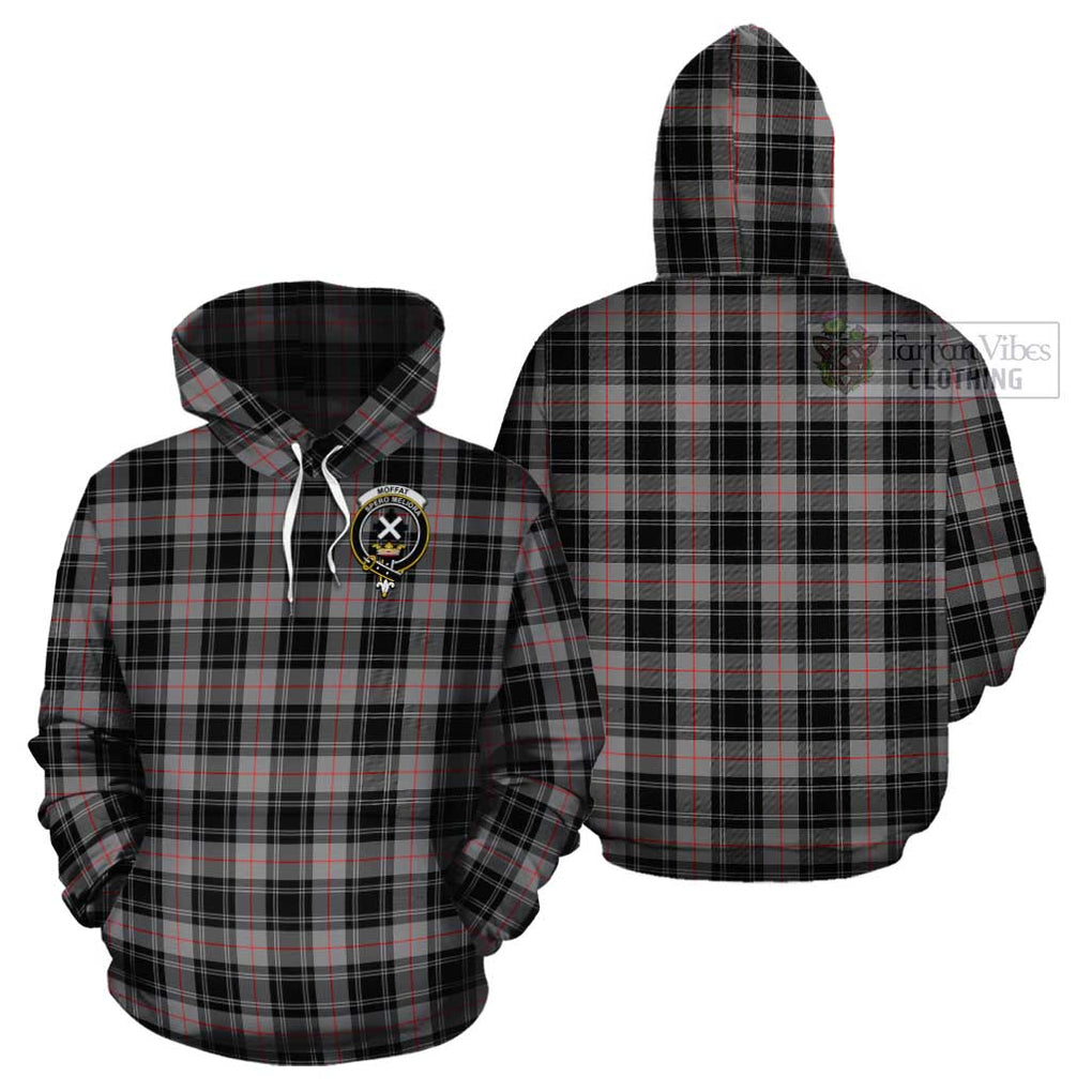 Moffat Tartan Cotton Hoodie with Family Crest Pullover Hoodie - Tartan Vibes Clothing