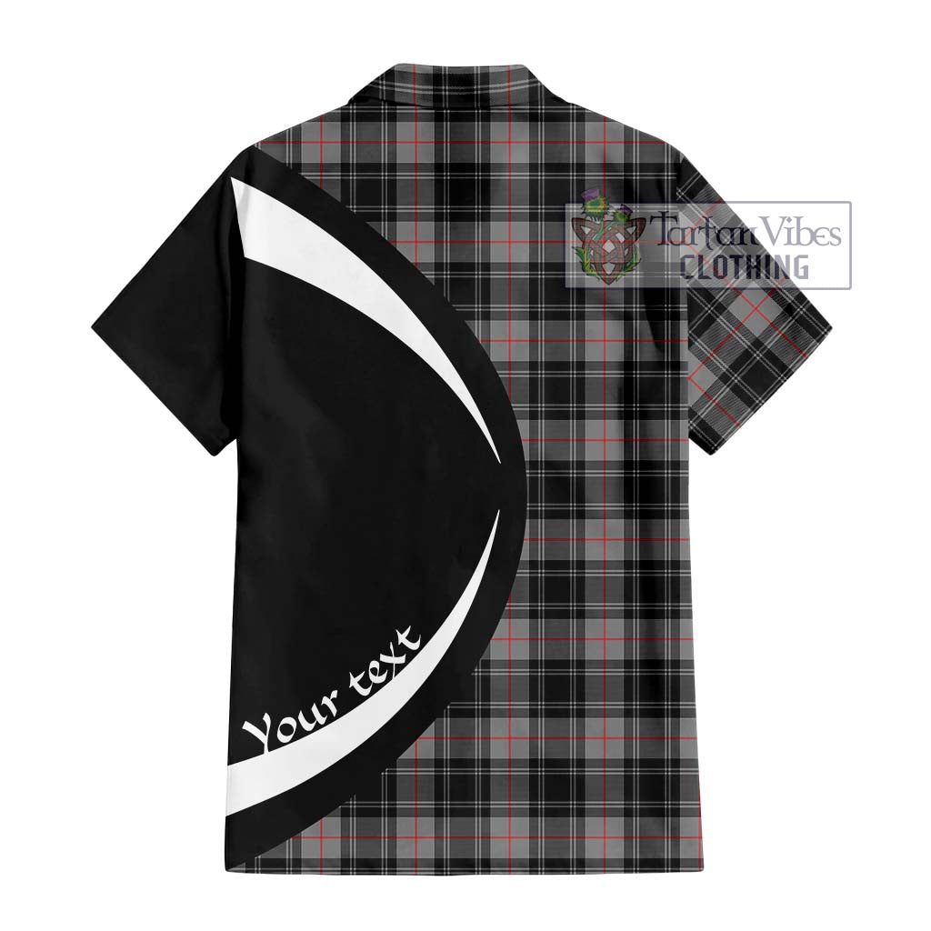 Moffat Tartan Short Sleeve Button Up with Family Crest Circle Style - Tartan Vibes Clothing