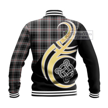 Moffat Tartan Baseball Jacket with Family Crest and Celtic Symbol Style