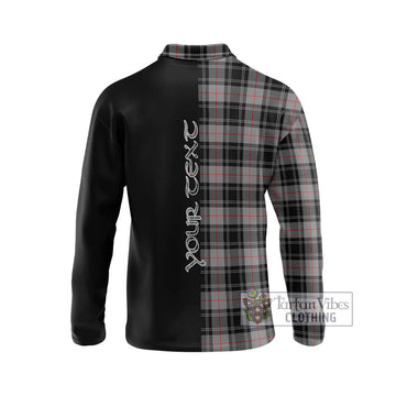 Moffat Tartan Long Sleeve Polo Shirt with Family Crest and Half Of Me Style