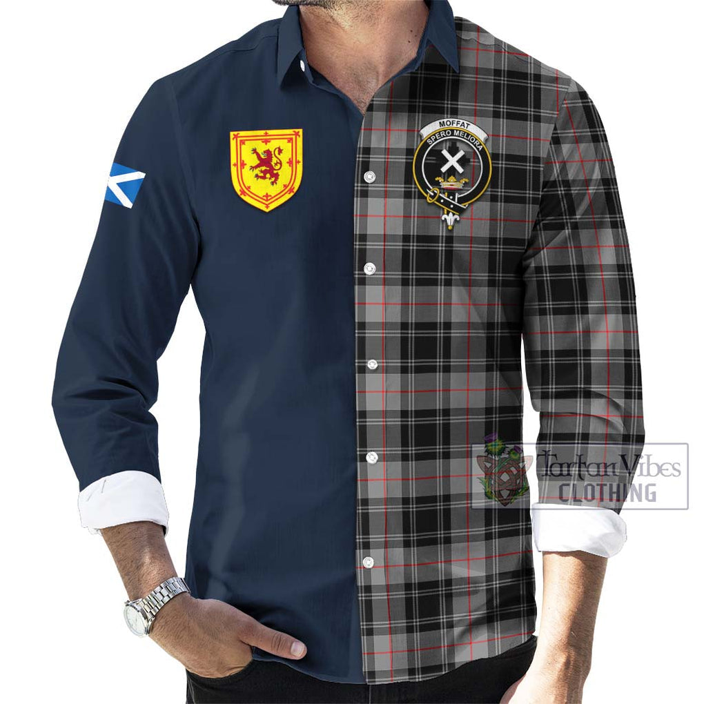 Tartan Vibes Clothing Moffat Modern Tartan Long Sleeve Button Shirt with Scottish Lion Royal Arm Half Style