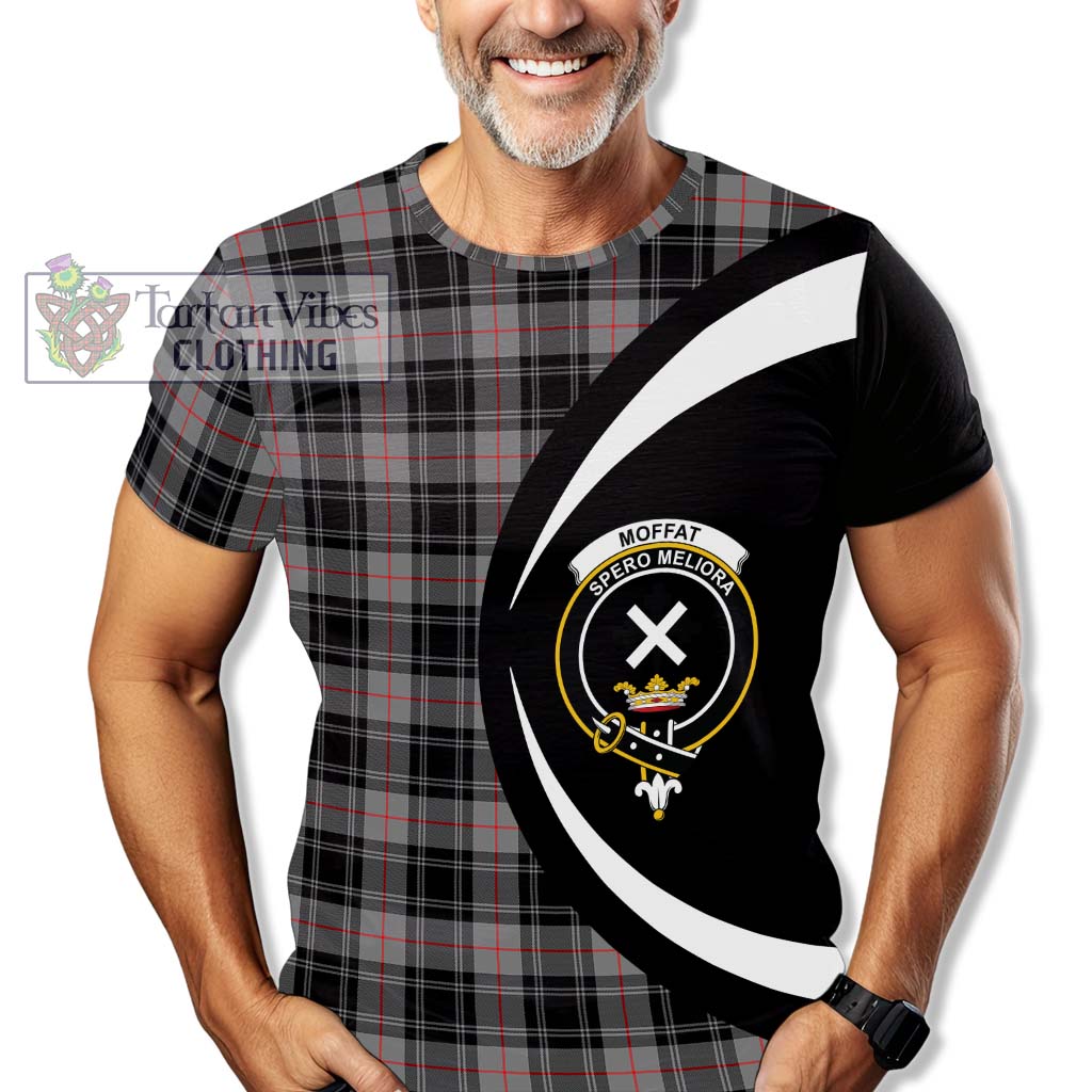 Tartan Vibes Clothing Moffat Modern Tartan T-Shirt with Family Crest Circle Style