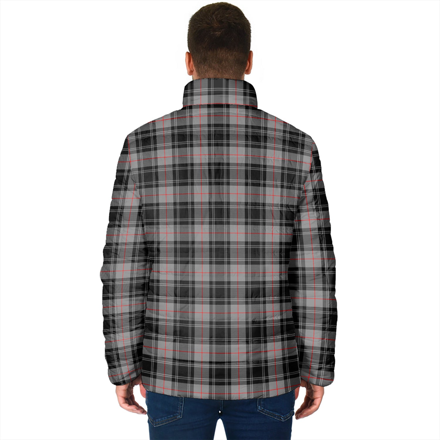 Moffat Tartan Padded Jacket with Family Crest - Tartan Vibes Clothing