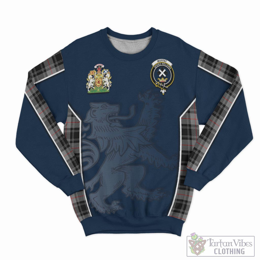 Tartan Vibes Clothing Moffat Modern Tartan Sweater with Family Crest and Lion Rampant Vibes Sport Style