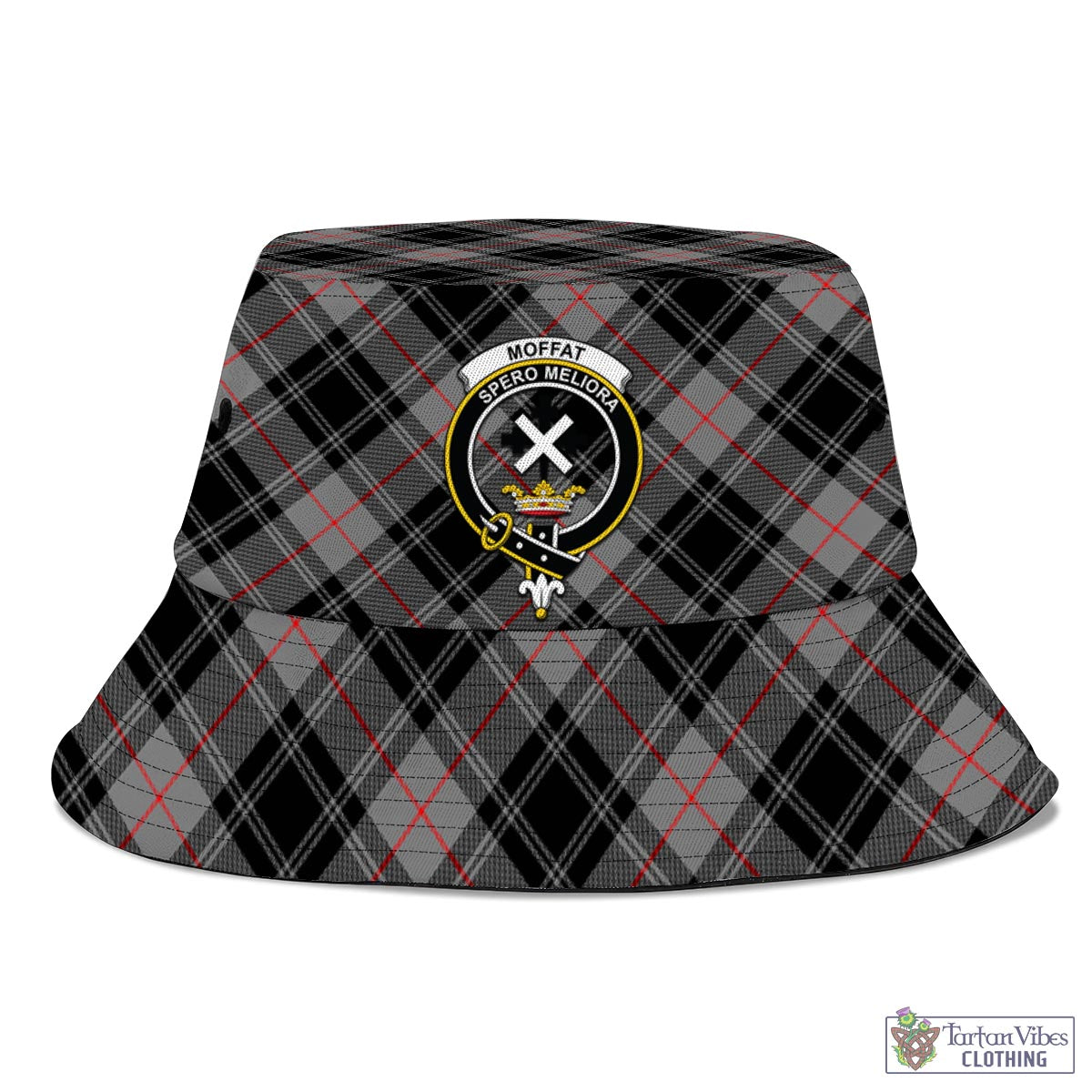 Tartan Vibes Clothing Moffat Modern Tartan Bucket Hat with Family Crest