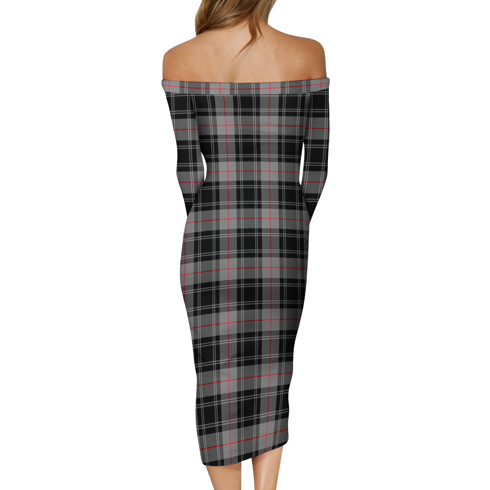 Moffat Modern Tartan Off Shoulder Lady Dress - Tartanvibesclothing