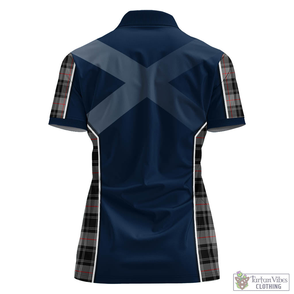 Tartan Vibes Clothing Moffat Modern Tartan Women's Polo Shirt with Family Crest and Scottish Thistle Vibes Sport Style