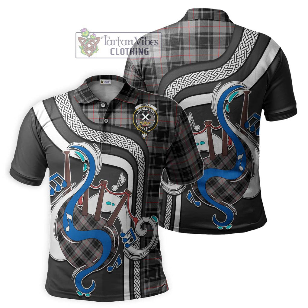 Tartan Vibes Clothing Moffat Modern Tartan Polo Shirt with Epic Bagpipe Style