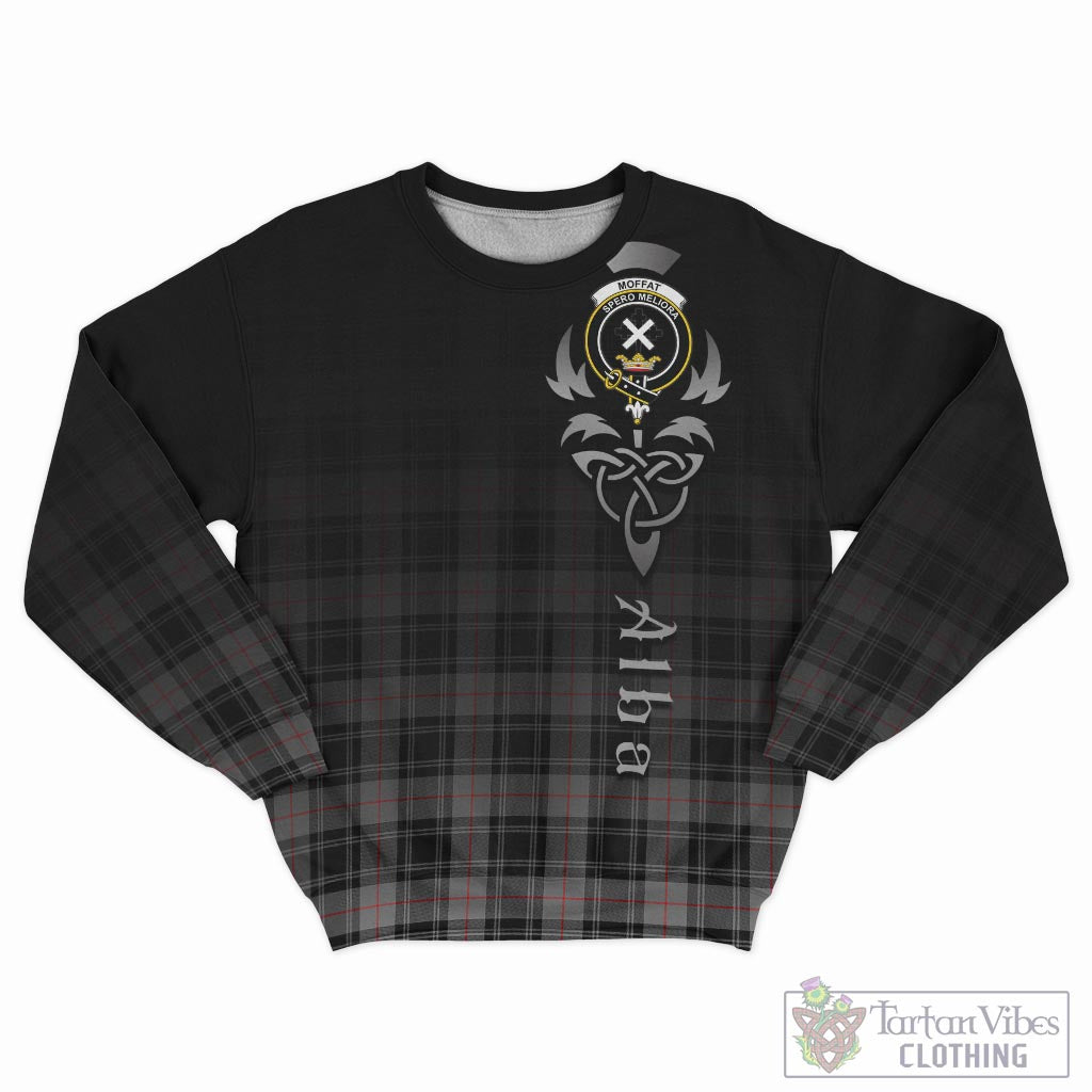 Tartan Vibes Clothing Moffat Modern Tartan Sweatshirt Featuring Alba Gu Brath Family Crest Celtic Inspired