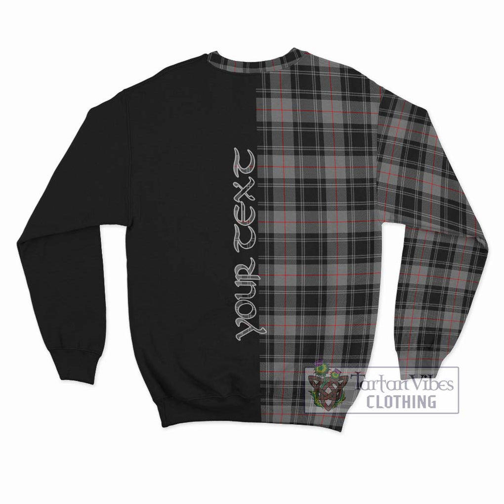 Moffat Tartan Sweatshirt with Family Crest and Half Of Me Style - Tartanvibesclothing Shop