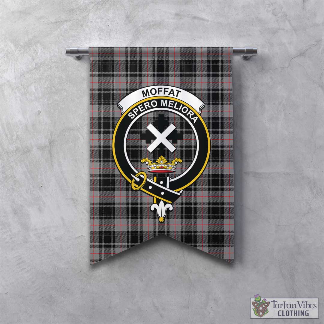 Tartan Vibes Clothing Moffat Modern Tartan Gonfalon, Tartan Banner with Family Crest