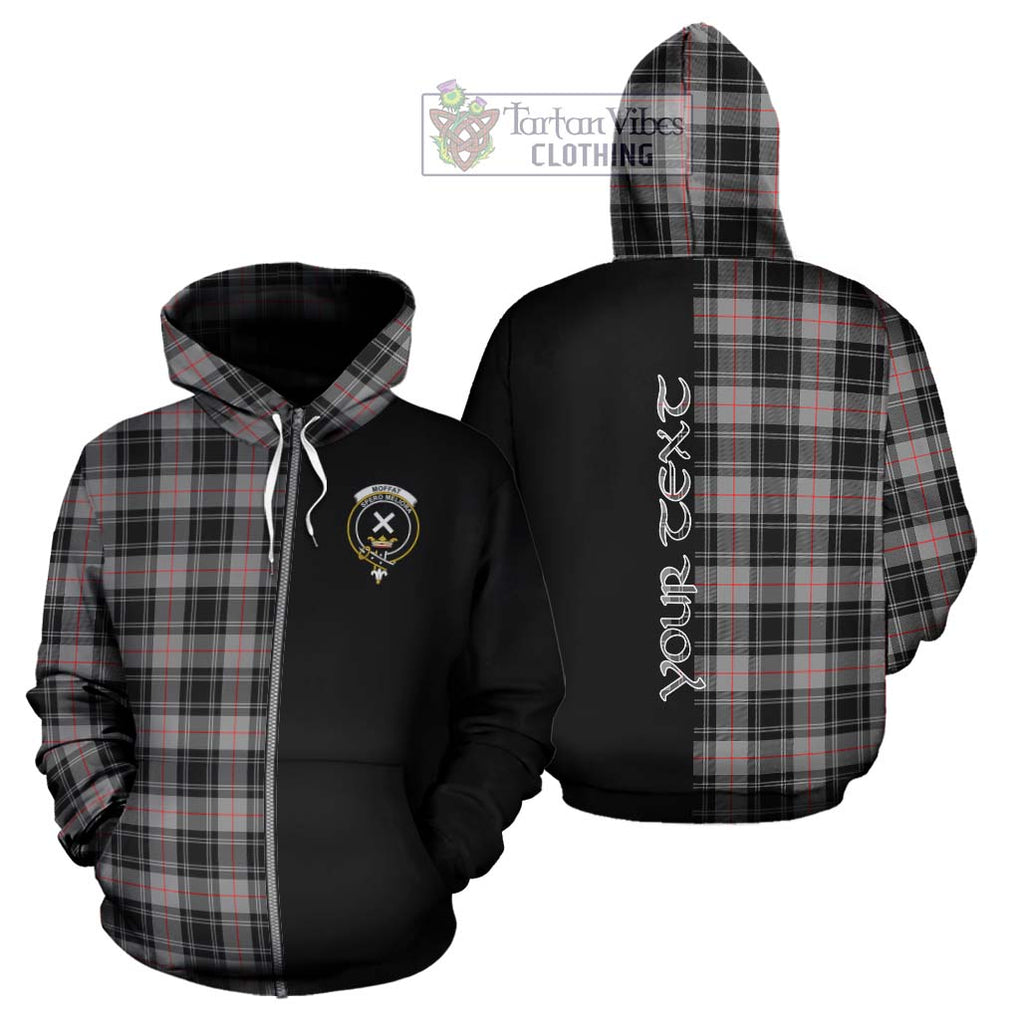 Moffat Tartan Hoodie with Family Crest and Half Of Me Style - Tartanvibesclothing Shop