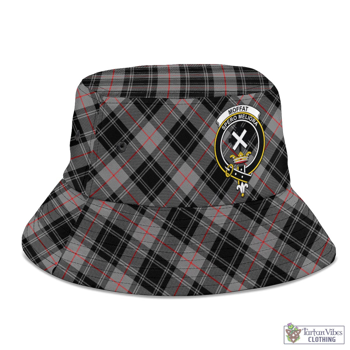 Tartan Vibes Clothing Moffat Modern Tartan Bucket Hat with Family Crest