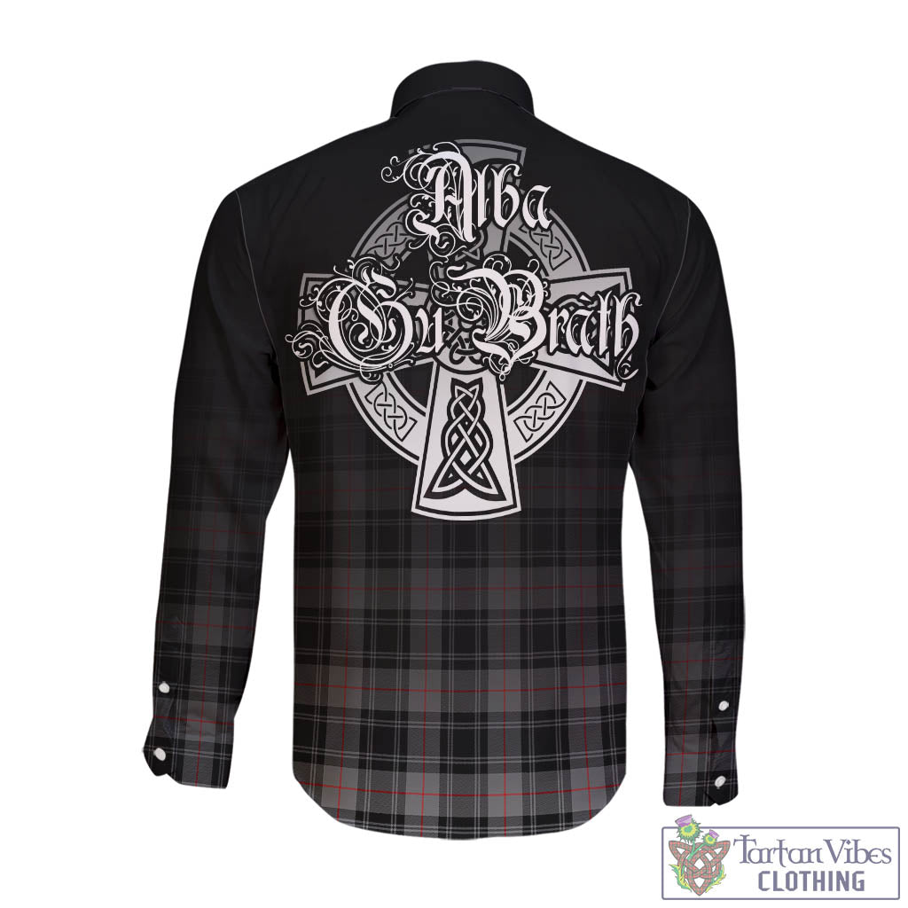 Tartan Vibes Clothing Moffat Modern Tartan Long Sleeve Button Up Featuring Alba Gu Brath Family Crest Celtic Inspired