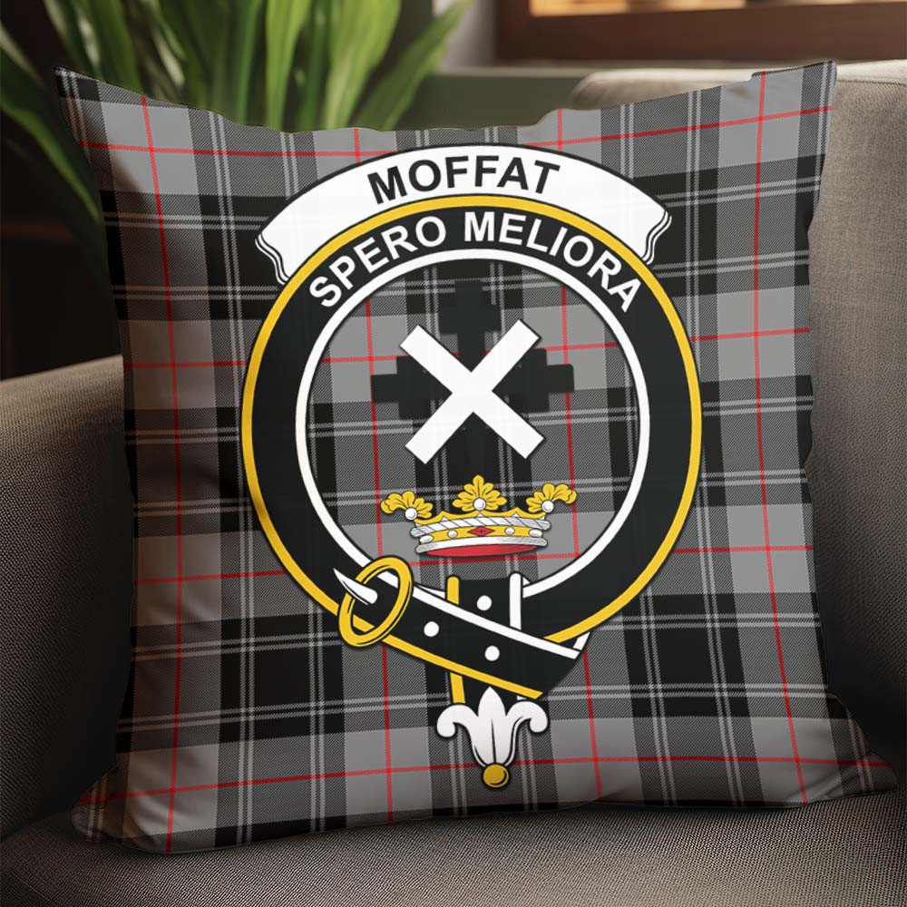 Moffat Modern Tartan Pillow Cover with Family Crest - Tartanvibesclothing