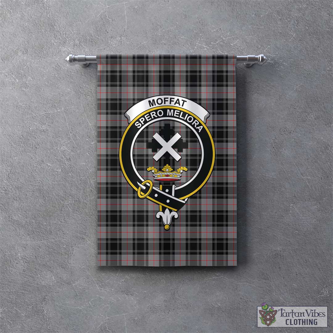 Tartan Vibes Clothing Moffat Modern Tartan Gonfalon, Tartan Banner with Family Crest