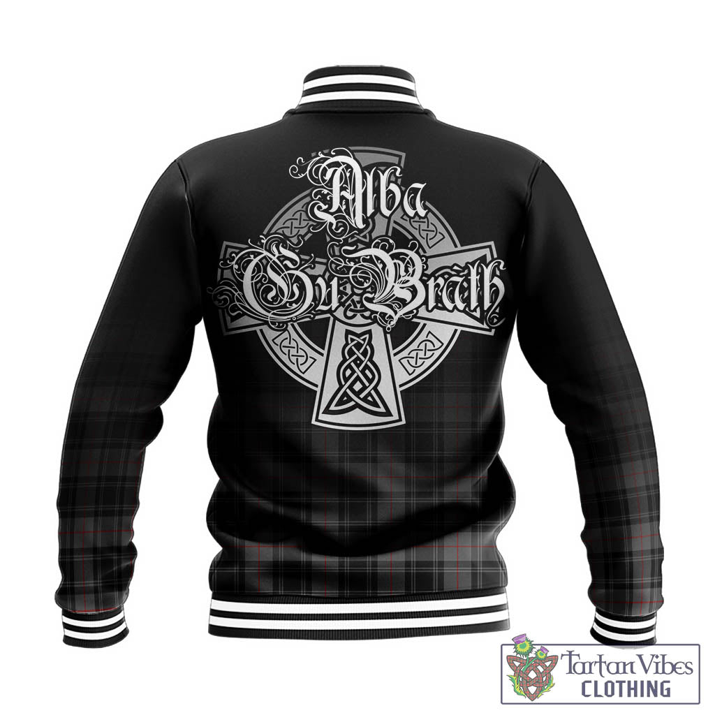 Tartan Vibes Clothing Moffat Modern Tartan Baseball Jacket Featuring Alba Gu Brath Family Crest Celtic Inspired