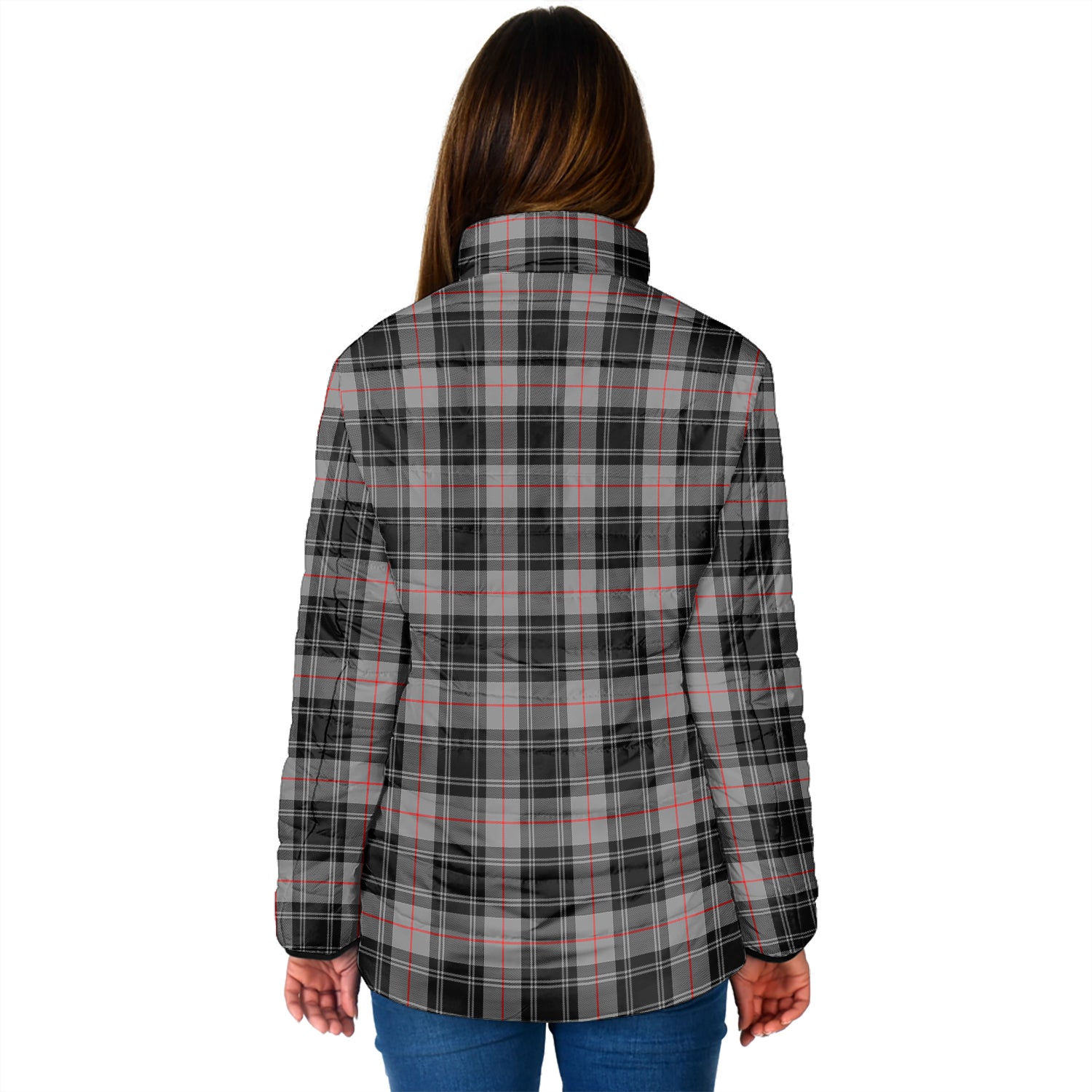 Moffat Tartan Padded Jacket with Family Crest - Tartan Vibes Clothing