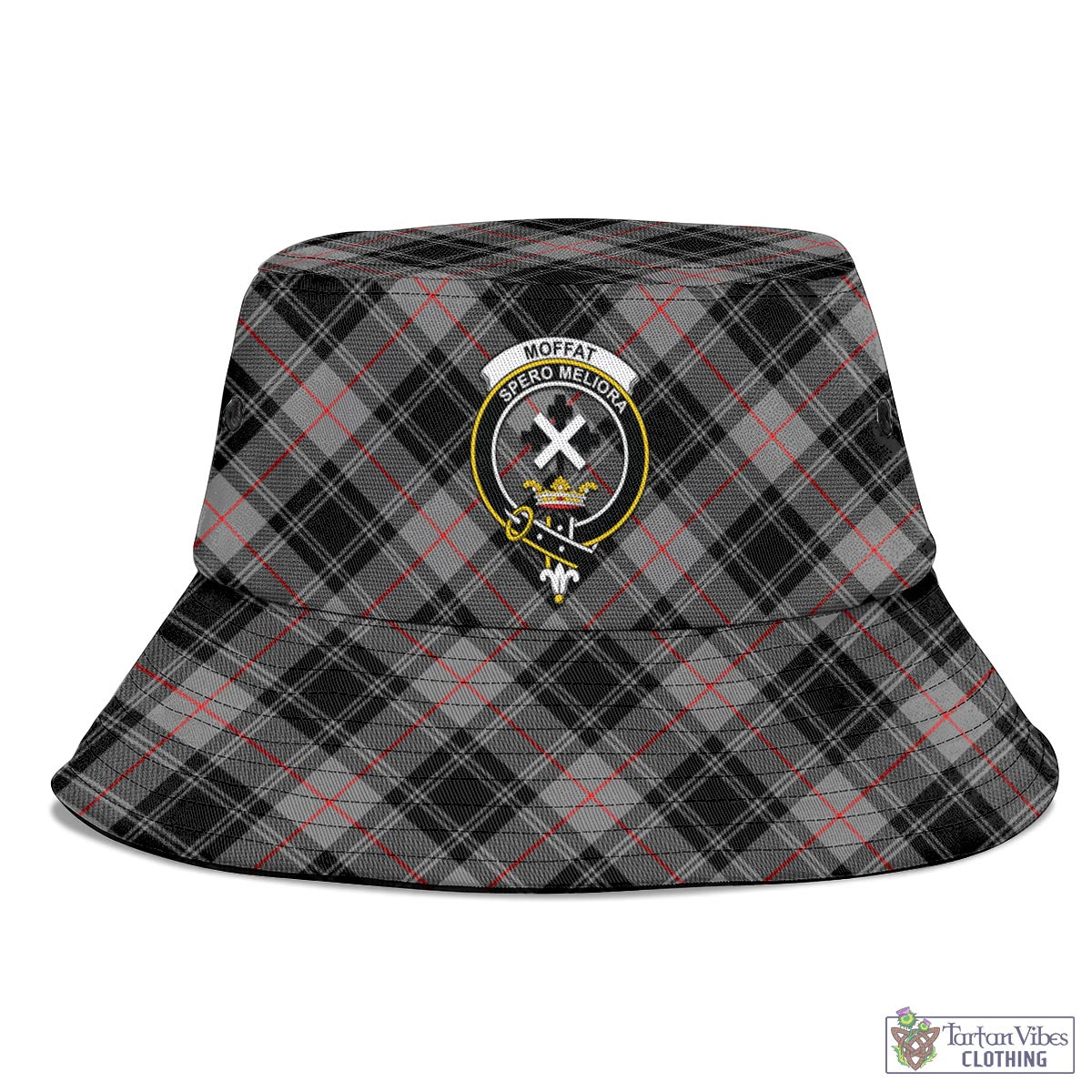 Tartan Vibes Clothing Moffat Modern Tartan Bucket Hat with Family Crest