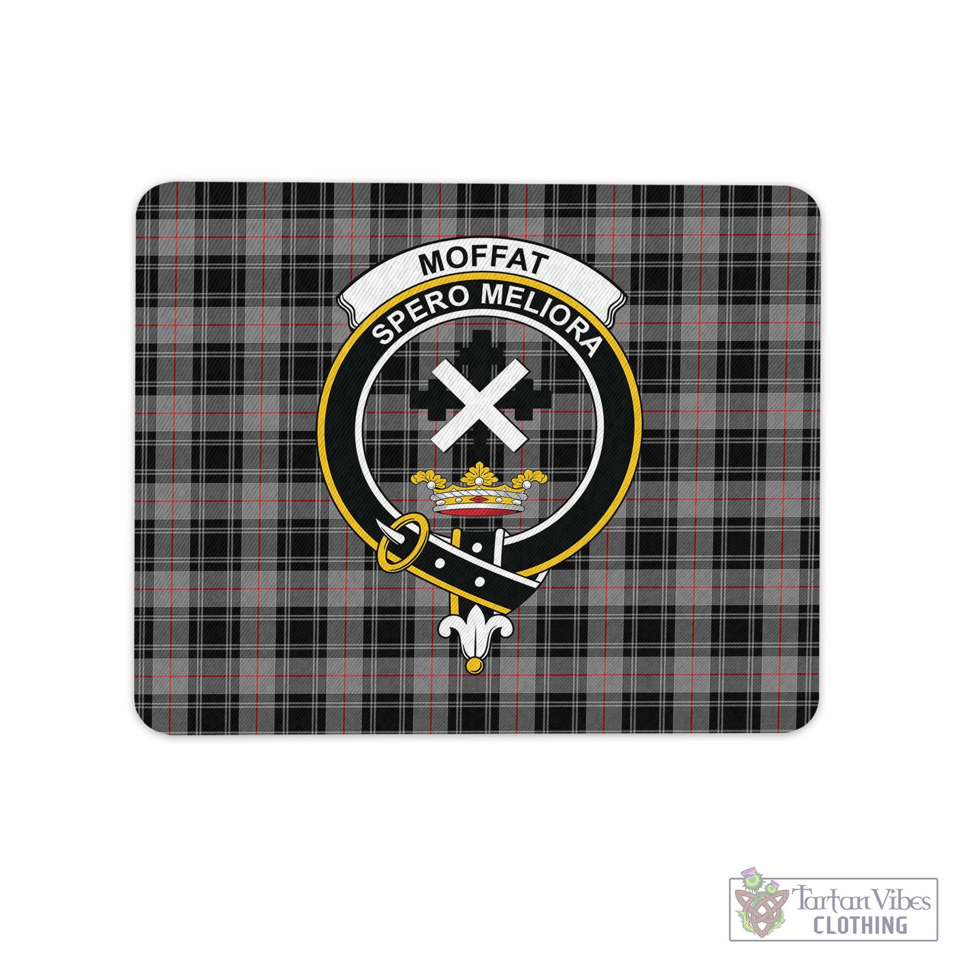 Tartan Vibes Clothing Moffat Modern Tartan Mouse Pad with Family Crest