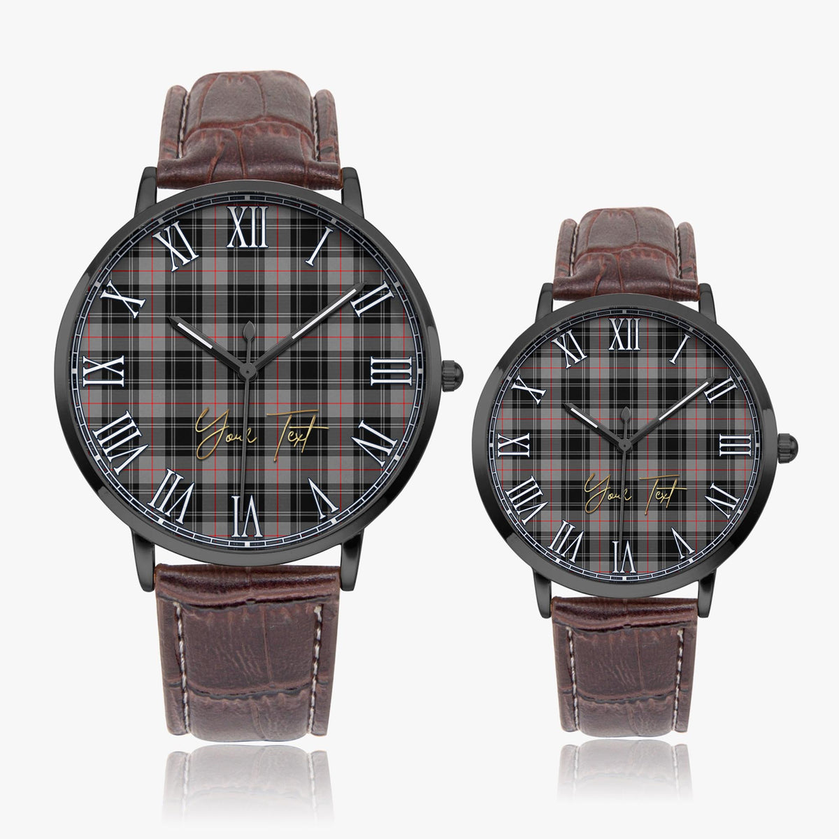 Moffat Tartan Personalized Your Text Leather Trap Quartz Watch - Tartan Vibes Clothing