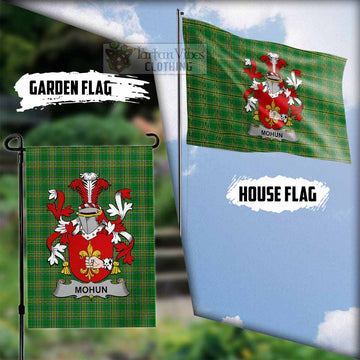 Mohun Irish Clan Tartan Flag with Coat of Arms