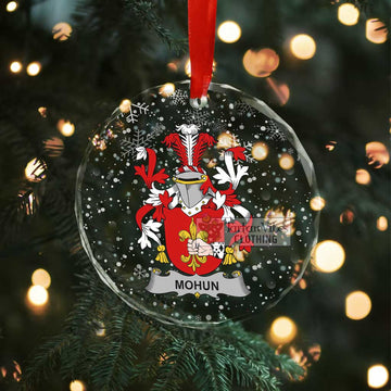 Mohun Irish Clan Christmas Glass Ornament with Coat of Arms