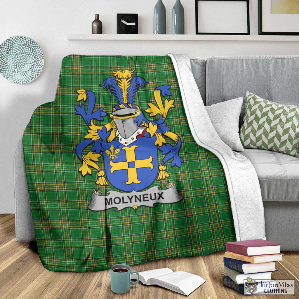 Molyneux Irish Clan Tartan Blanket with Coat of Arms - Tartan Vibes Clothing