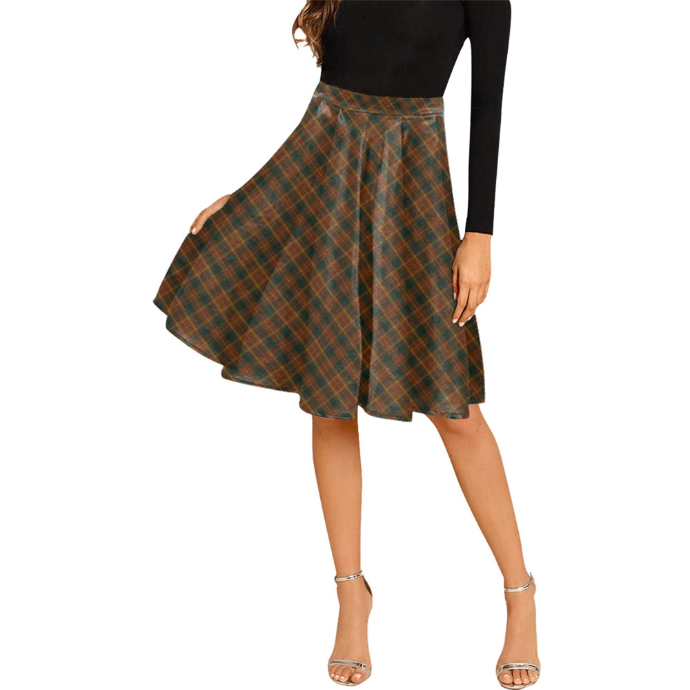 Monaghan County Ireland Tartan Melete Pleated Midi Skirt Cross Style Female - Tartan Vibes Clothing