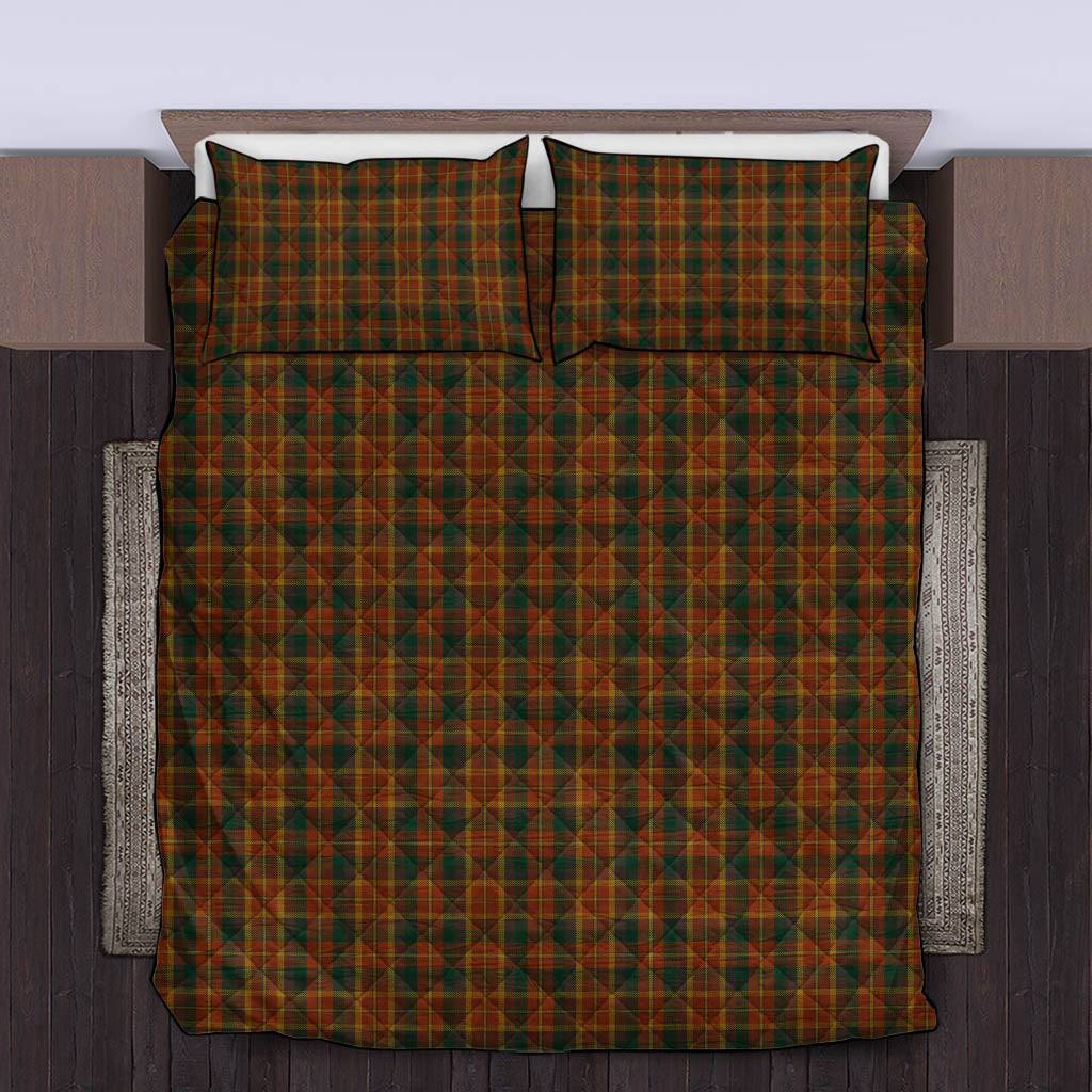 Monaghan County Ireland Tartan Quilt Bed Set King - Tartan Vibes Clothing