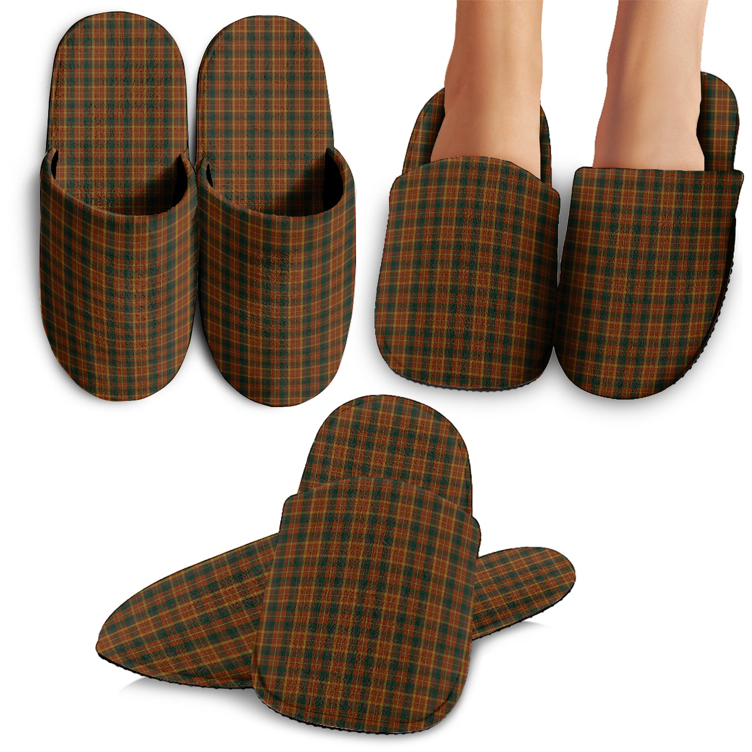 Monaghan County Ireland Tartan Home Slippers - Tartanvibesclothing Shop