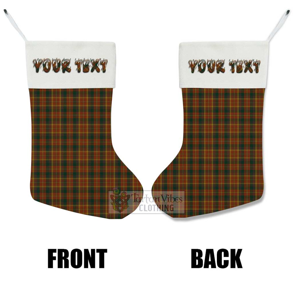 Tartan Vibes Clothing Monaghan County Ireland Tartan Christmas Stocking with Personalized Text